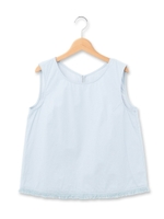 デニムノースリーブシャツ/サックス(090)