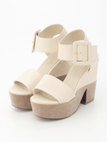 バイカラー厚底サンダル/ブラウン