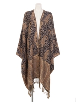 ペイズリーストールリメイクトッパー/ブラウン