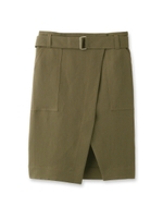 FABRICA ベルト付ラップスカート/カーキ(027)