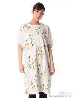 デージーフラワープリント裏毛ワンピース/ネイビー