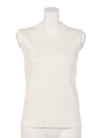 ハイネックノースリーブニット/Ivory