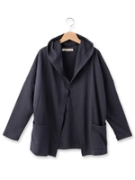 裏毛フードドルマンコーディガン/ネイビー(093)