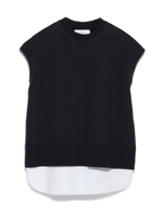 裏毛レイヤードトップス/NVY