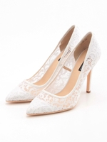 【BABY PURE】シアーレースポインテッドパンプス/ホワイト