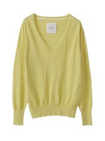 コットンシルクＶネックプルオーバー/ブラック