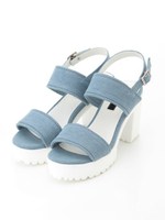 【R&E】ホワイトラバーソールスポーツサンダル/デニム