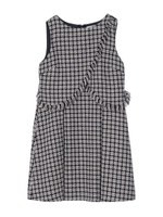 【W】チェックフリンジワンピース/ベージュ