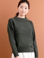 ウール混ハイネックニットプルオーバー/グレー