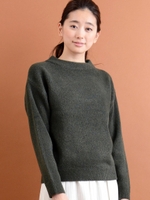 ウール混ハイネックニットプルオーバー/グレー