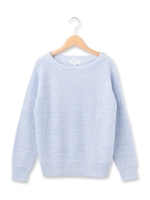 シャンブレーボートネックニット/ネイビー(093)