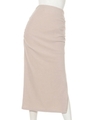 ファスナースリット付マキシスカート/ベージュ