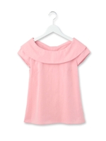 ローマンカラー風シャンブレーブラウス/ホワイト(001)