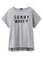 ロゴフレンチスリーブ風Tシャツ/ライトグレー(911)