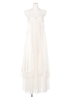 Vintage調ジレセットマキシワンピース/ホワイト