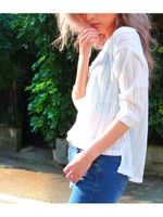 【ANAP】薄手ニットソーVネックトップス/ブラック(027)