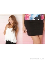 【rienda】スプリングフェアセット(トップス×スカート)/L-ORG/WHT