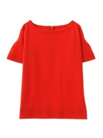 バックファスナー半袖ニットプルオーバー/ネイビー