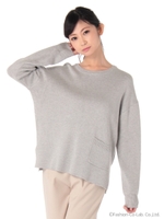 パチポケニットプルオーバー/ライトグレー