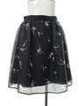 フラワープリントスカート/ネイビー