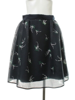 フラワープリントスカート/ネイビー