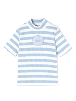 リブボーダートップス/WH×BK