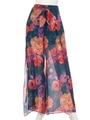 BIG FLOWER PRINT PANTS/ブルー
