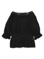 [Balcony and Bed]レースオフショルブラウス/BLK