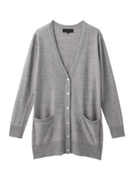 [L]Vネックウールニットカーディガン/ブラウン(042)