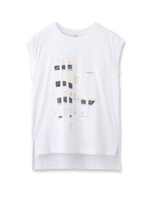 [L]アートプリントプルオーバー/ホワイト(601)