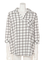 【ANAP】チェックスキッパートップス/BK/WH