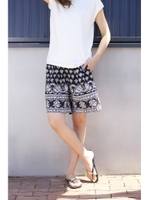 【AZUL by moussy】ANGIEネイティブ柄クロプトバギーパンツ/柄BLK