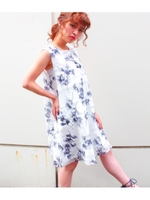 【chille anap】Aライン花柄ワンピース/NVY