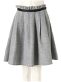 ウエストリボンタックスカート/グレー