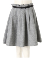ウエストリボンタックスカート/グレー