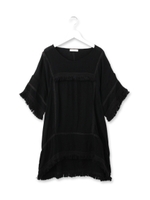 ボヘミアンフリンジブラウス/ブラック(019)