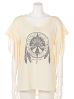 Fringe Feather Tee/BLK