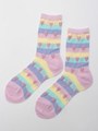 RAINBOW LAME HEART SOCKS/PINK