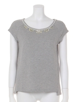 【AUNT MARIE'S】ビジュフレンチ裏毛ＴＯＰＳ/WHT