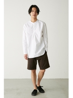 【AZUL by moussy】サテンストレッチペイズリーPTタックハーフパンツ/柄BRN