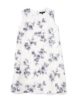 オーガンジーチェックフラワープリントワンピース/ピンク(090)