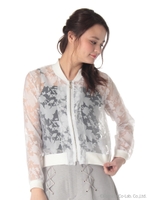 オパールレースコンパクトブルゾン/ベージュ