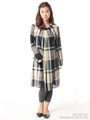 コットンリヨセルビッグチェックワンピース/ネイビー