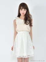 シアーフラワースカート/パープル