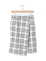チェック柄ミモレ丈ラップスカート/ホワイト系(202)