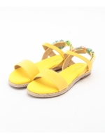 トロピカルリボン付きクッションサンダル/イエロー(032)