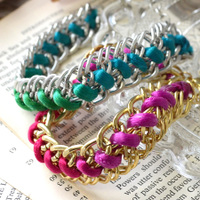 ビービアグラデーションチェーンブレスレット