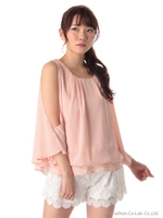 フラワーレースコーデ風セットアップ/ピンク