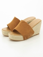 フリンジジュートウェッジサンダル/BEIGE