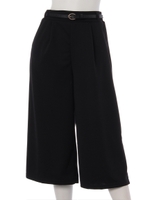 ポンチSTベルト付ワイドパンツ/キャメル